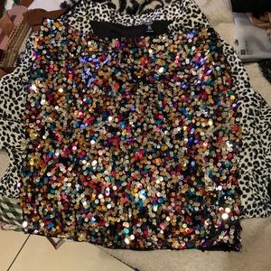 Shiny skirt multicolor perfect for new years